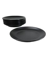 Pack Of 6 Black Silk Melamine Round Appetizer Dessert Side Dishes Plates... - €30,02 EUR