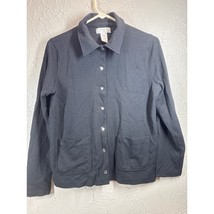 Jones New York Sport Petite Womens Jacket Black Button Up Stretch Size P... - $371.56 MXN