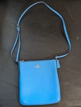 Coach New York Hipster Blue Pebbled Leather Crossbody Purse Strap 9 x 9 - $55.67
