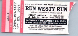 Vintage Run Westy Run Ticket Stub December 25 1995 Minneapolis - £27.05 GBP
