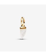 14K Gold-Plated ME Shark Tooth Mini Dangle with White Mother of Pearl -7... - $15.09 CAD