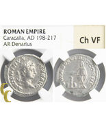 208 Ad Romano Caracalla Ar Denarius ( Ch-Vf NGC ) Vota Solvt Dec Cos III... - €338,11 EUR