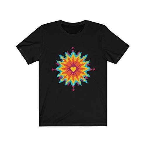 Express Your Love Gifts Fractal Psychedelic Heart Women's Tshirt Black