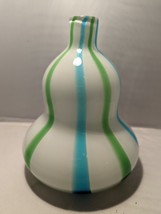 Jonathan Adler 1990s Art Deco Handblown Glass Bottleneck Vase Strip Squash Bulb - £35.94 GBP