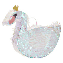 Small Swan Pinata, Princess Birthday Party Supplies, 16.25 X 14 X 3 In - £36.41 GBP