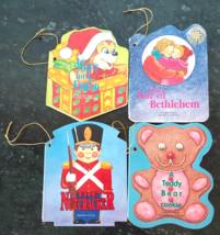 4 GoodTimes Christmas Children&#39;s Board Book Ornaments Stocking Stuffers Vtg 1991 - £7.80 GBP