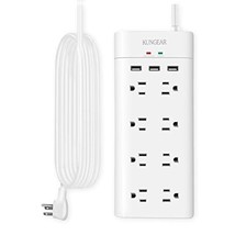 Kungear 8-Outlet 12Ft Extra Long Cord Usb Surge Protector Power Strips, ... - £37.12 GBP