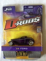 Jada Toys D-Rods &#39;32 1932 Ford Purple 2005 Wave 1 Diecast 1/64 Scale Rubber Tire - £8.37 GBP