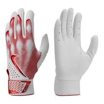 Nike Alpha Elite Batting Gloves Dri-FIT Mens Large Red White Baseball Le... - $41.99