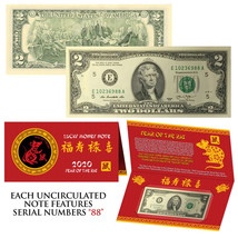 2020 Lunar Chinese New YEAR of the RAT Lucky U.S. $2 Bill w/ Red Folder ... - $12.16