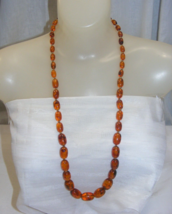 Vintage 31&quot; Necklace Topax Colored Graduated Oval Acrylic Beads 18-a - $553.18 MXN