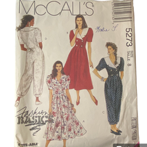 McCalls 5273 Dress Jumpsuit Pattern Miss 8 1981 Fashion Basics Princess Seams - £14.80 GBP