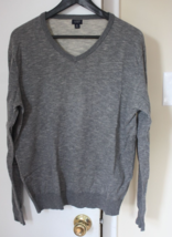 J. Crew Men&#39;s M Slate Gray Rugged 100% Cotton Knit V-Neck Sweater 65705 - £14.69 GBP