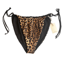 Good American Womens 4X 7 Tanga Bikini Bottom Leopard Hi Cut Reversible NWT - £17.45 GBP