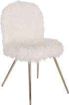 Osp Home Furnishings Julia Chic Accent Chair, White Faux Fur And Gold Legs - £97.16 GBP