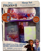 NEW Disney Frozen 4pc Spa Gift Set Body Lotion Sleep Mask Door Hanger &amp; Stickers - £9.84 GBP