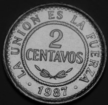 Gem Unc Bolivia 1987 2 Centavos~Stainless Steel Coin~Only Year Minted~Free Ship - £2.57 GBP