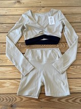 Cara Loren NWT Women’s Athletic Shorts &amp; Top set Size S Beige AE - £45.93 GBP