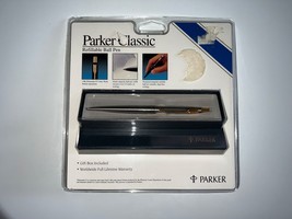 Parker Classic Silver Gold Ballpoint 64739 Refillable Ball Pen Vintage A... - £78.94 GBP