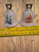 Disneyland Salt Pepper Shakers Bell Shaped Castle Carousel Japan Vintage - £8.62 GBP