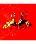 Beautiful vintage elephant earrings w/rhinestones - £14.79 GBP