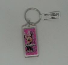 Classic Disney Minnie Mouse Pink Dress Polka Dots Bow Florida Keychain Keyring - £12.99 GBP