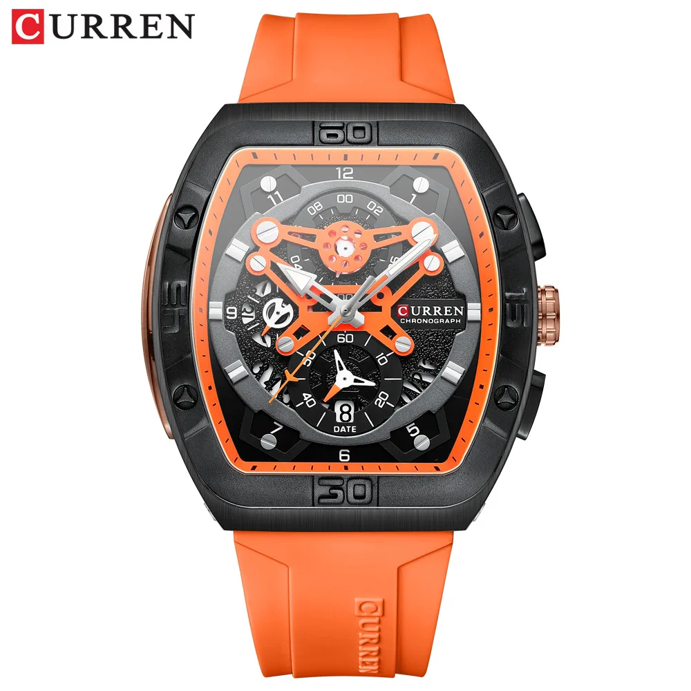 Curren    For Men Colorful Multi Functional Tonneau Type Watch With Auto Date - £106.77 GBP