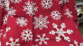 &quot;&quot;LARGE WHITE SNOWFLAKES ON BRIGHT RED&quot;&quot; - TABLECLOTH - PERFECT FOR CHRI... - $14.89