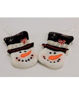 Pair of Snowman Ornament Stockings, Polyester Fleece, Ribbon Hangers, 5&quot;... - €12,72 EUR