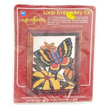Vintage Boye Loop Embroidery Kit Butterfly and Daisies #7906 Rush N Punch - $17.99