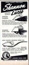 1960 Print Ad Shannon Fishing Lures Jamison Tackle Chicago,IL - £7.27 GBP
