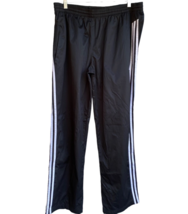 Adidas Climalite  Men Track Pant sz XL Black White 3 Stripe Ankle Zip Mesh Lined - £15.43 GBP
