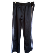 Adidas Climalite  Men Track Pant sz XL Black White 3 Stripe Ankle Zip Me... - £15.54 GBP