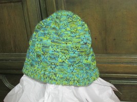 Champion BEANIE knit lined hat green-blues yarn black soft lining (cloth bx 2) - £3.10 GBP