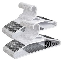 50 Pack Plastic Hangers, Durable Clothes Hangers With Non-Slip Pads, Space Savin - £44.81 GBP