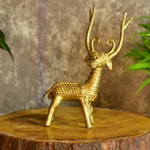 SOWPEACE Handmade Dhokra The Deer on feet Tabletop showpiece/Figurine Made of Br - £34.37 GBP