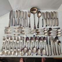 Vtg 75 Pc Set Bugatti From Italy Silverplate flatware service for 12 &amp; 3 Serving - £190.01 GBP