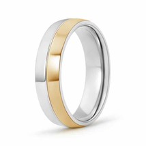 ANGARA Two Tone High Polished Comfort Fit Wedding Band for Men - £554.95 GBP