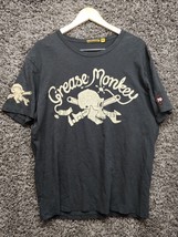 Grease Monkey Shirt Adult XL Black Skull Logo Double Sided Johnson Motors - £22.60 GBP