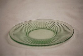 Old Vintage Green Depression Glass 6&quot; Bread &amp; Butter Plate Ribbed Unknow... - $12.86
