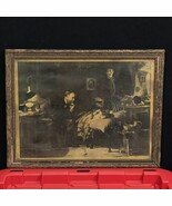 Antique Wooden Framed Print Luke Fildes The Doctor Victorian Scene Dying... - $221.05 CAD