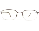 Marchon Eyeglasses Frames FLEXON 606 COFFEE Brown Square Half Rim 54-19-140 - £52.46 GBP