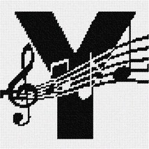 Pepita Needlepoint kit: Letter Y Music Notes, 7&quot; x 7&quot; - £40.09 GBP+