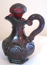 AVON 1876 Cape Cod Collection Ruby Red CRUET WITH STOPPER 5.5&quot;  Pitcher - $265.50 MXN