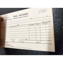 Pure Oil Distributer Paul Richard Receipt Book starts with 37301 - 1960's - $46.32
