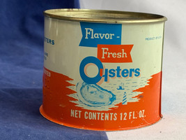 Vtg Madison SFD Co Flavor Fresh Oysters Tin 12 Fl Oz Can Container USA S... - $29.65