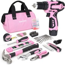 Fastpro 175-Piece 12V Pink Drill Set, Cordless Lithium-Ion Home, Home Upkeep - £71.37 GBP