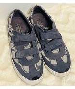 Coach Women Priya Sneakers Suede Trim Adjustable Strap Dusty Blue 8.5 - $47.11 CAD