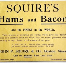 Squire&#39;s Hams And Bacon 1894 Advertisement Victorian Finest Food 6 ADBN1h - $19.99