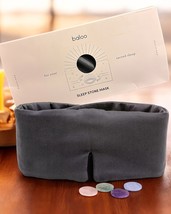 Baloo Silk Sleep Mask with Rose Quartz Stone in Grey - $69.81